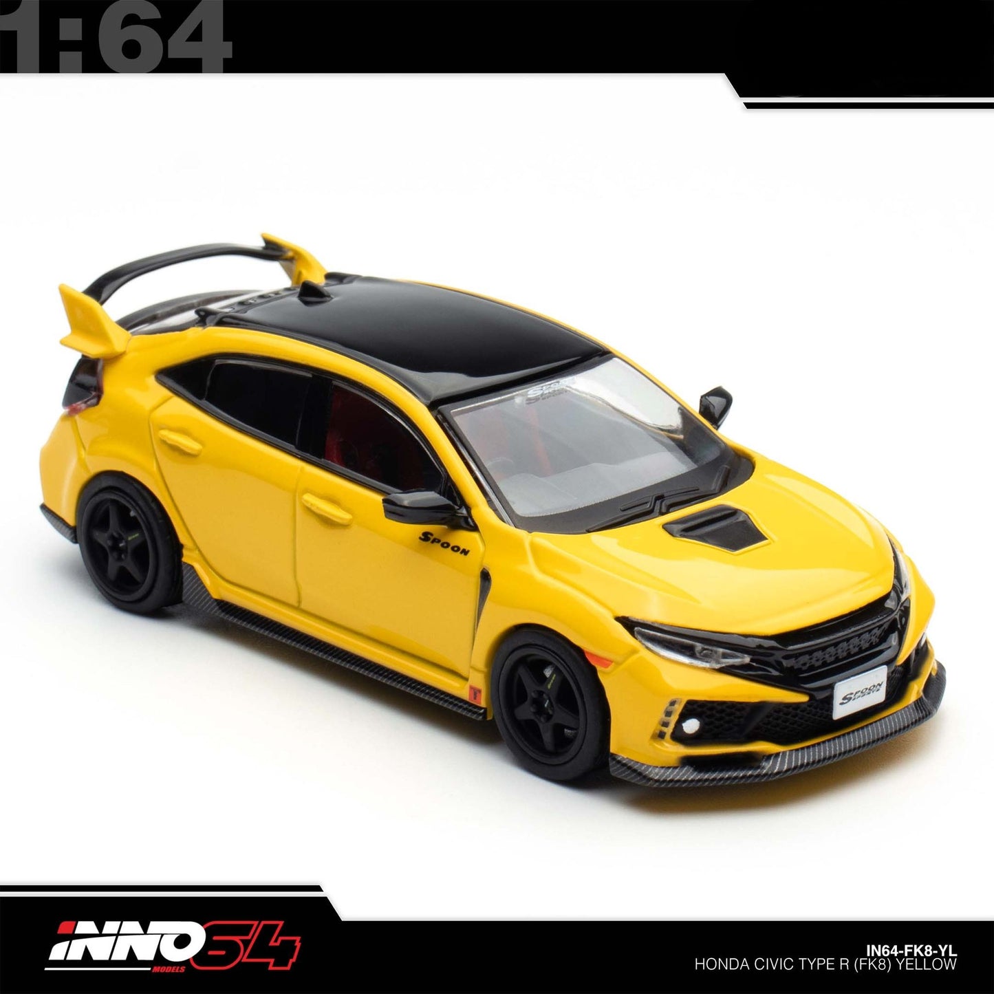 INNO64 - Pre-Order - HONDA CIVIC TYPE-R (FK8) Yellow - IN64-FK8-YL