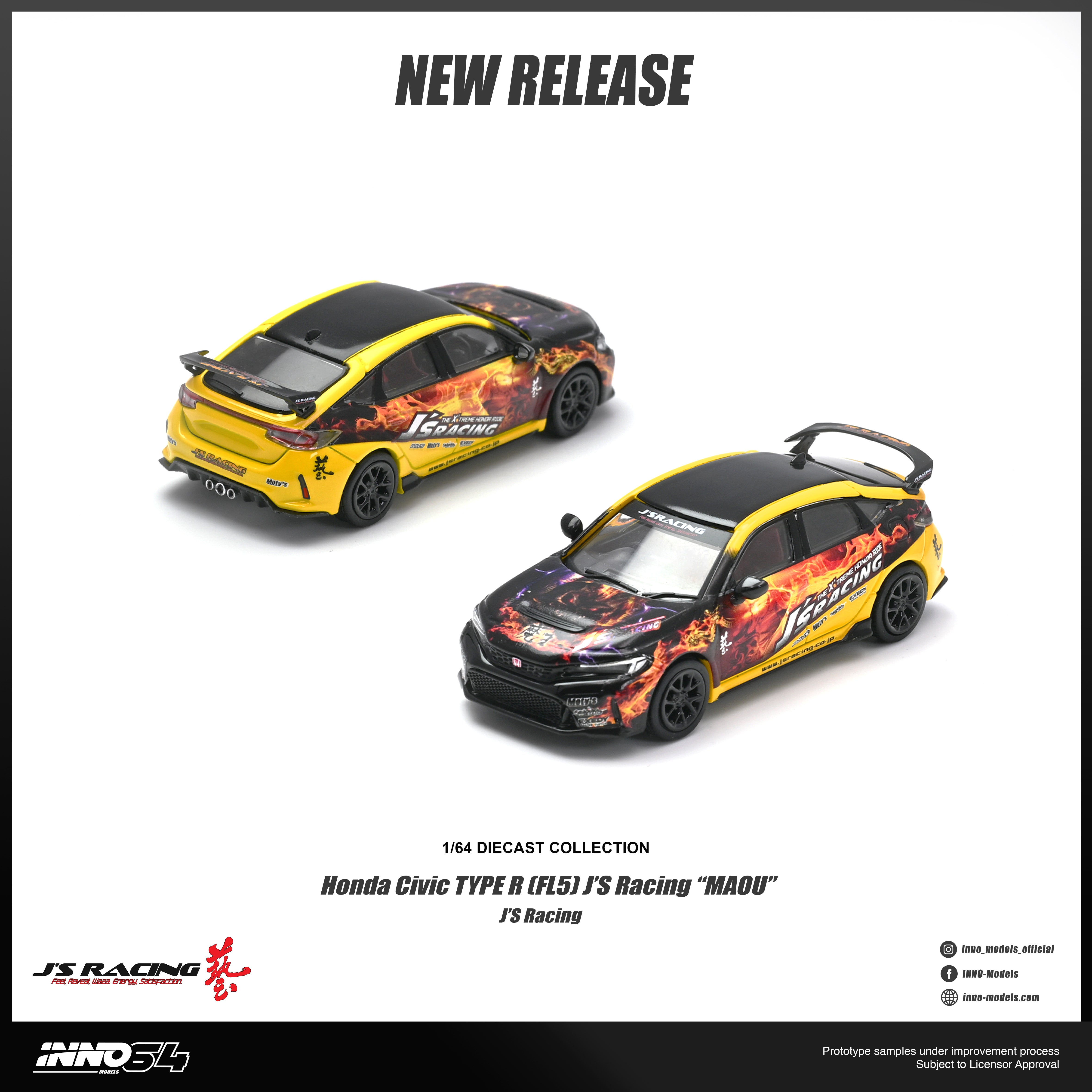 INNO64 - Pre-Order - HONDA CIVIC TYPE R (FL5) J'S RACING 
