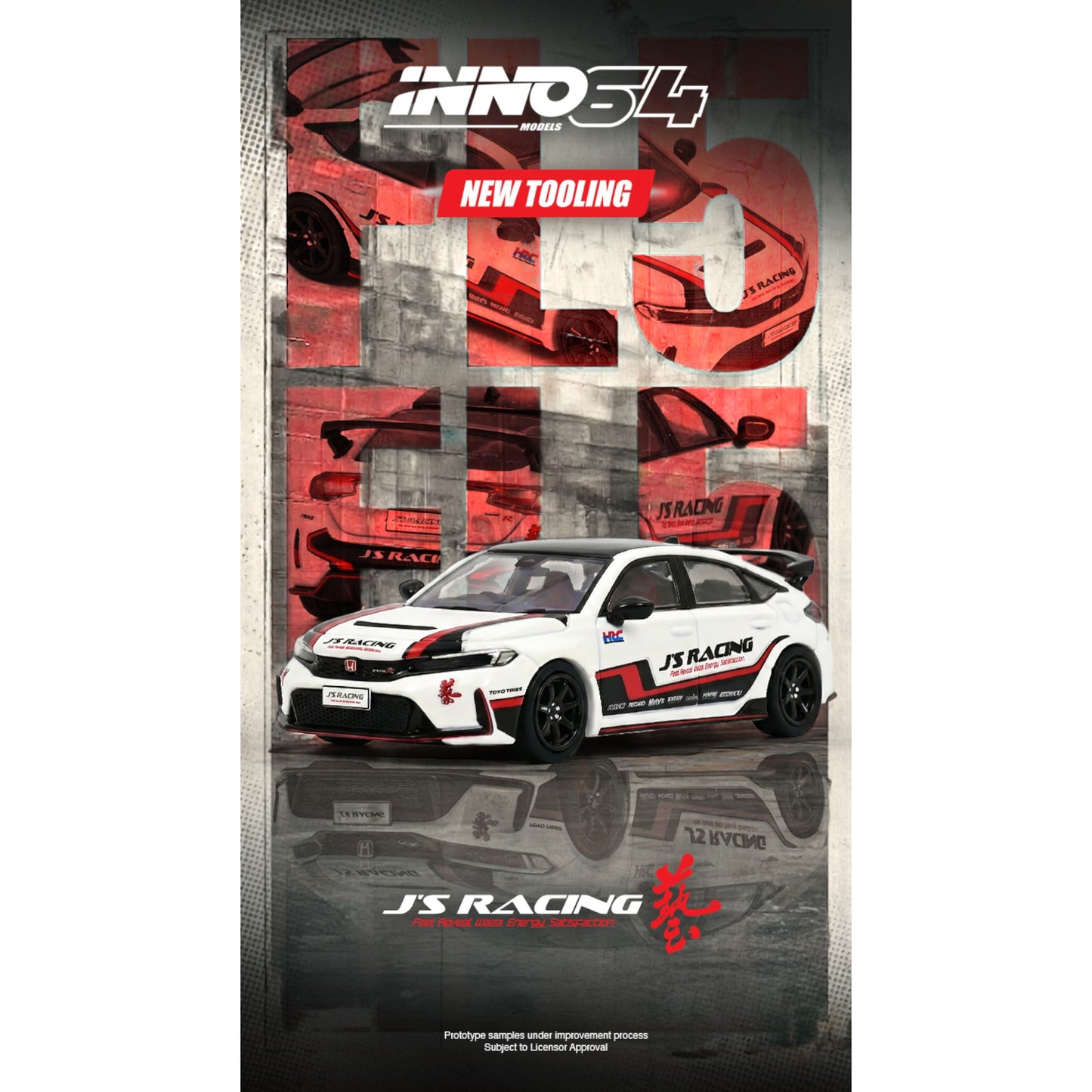 INNO64 - Pre-Order - HONDA CIVIC (FL5) J'S RACING - IN64-FL5JS-WHI
