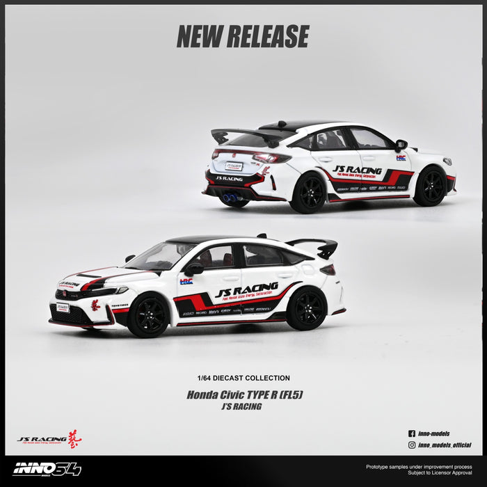 INNO64 - Pre-Order - HONDA CIVIC (FL5) J'S RACING - IN64-FL5JS-WHI