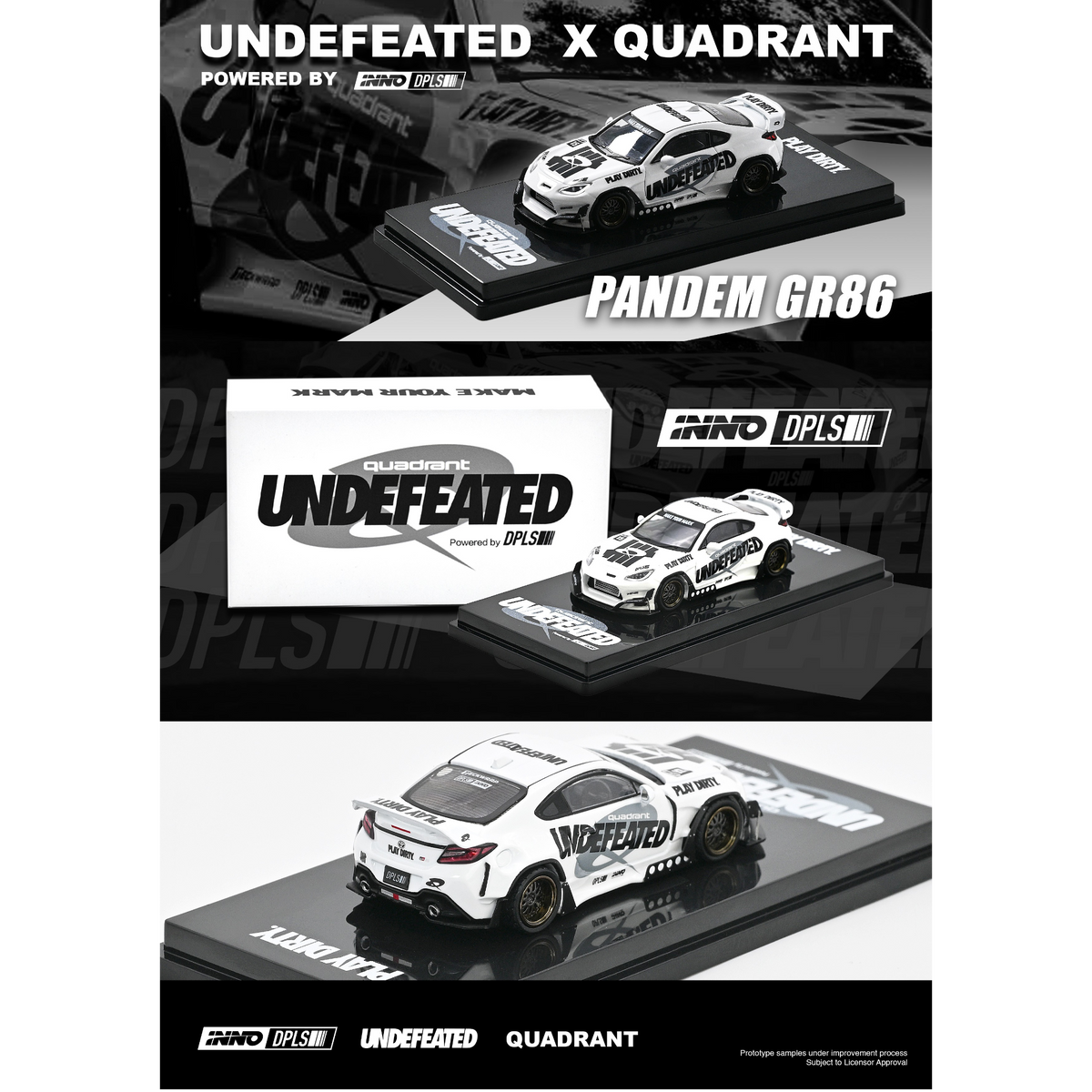 INNO64 - Pre-Order - Toyota GR86 "PANDEM ROCKET BUNNY" UNDEFEATED X QUADRANT - IN64-GR86-UNDXQD - Tokyo Auto Salon Hong Kong 2026T