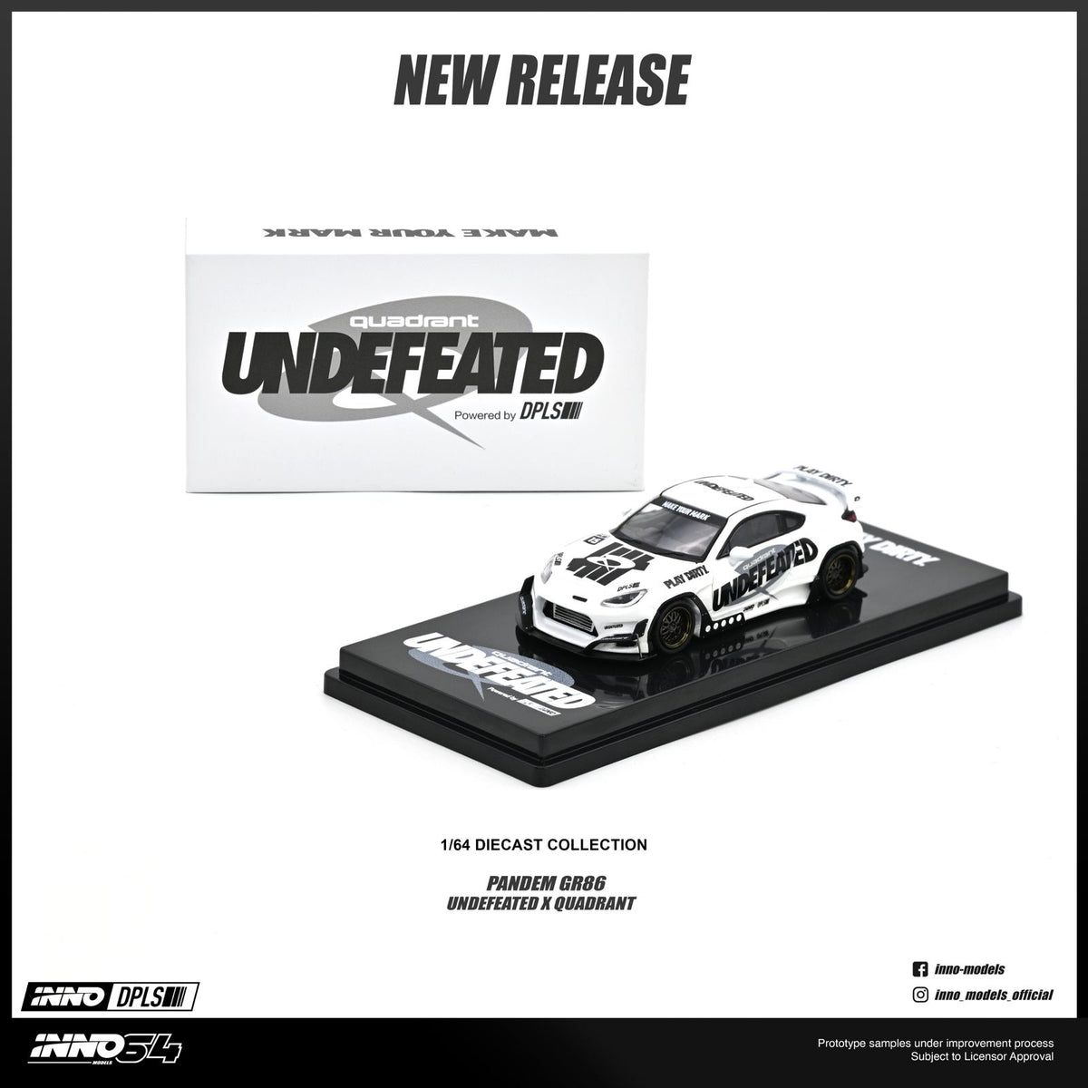 INNO64 - Pre-Order - Toyota GR86 "PANDEM ROCKET BUNNY" UNDEFEATED X QUADRANT - IN64-GR86-UNDXQD - Tokyo Auto Salon Hong Kong 2026T
