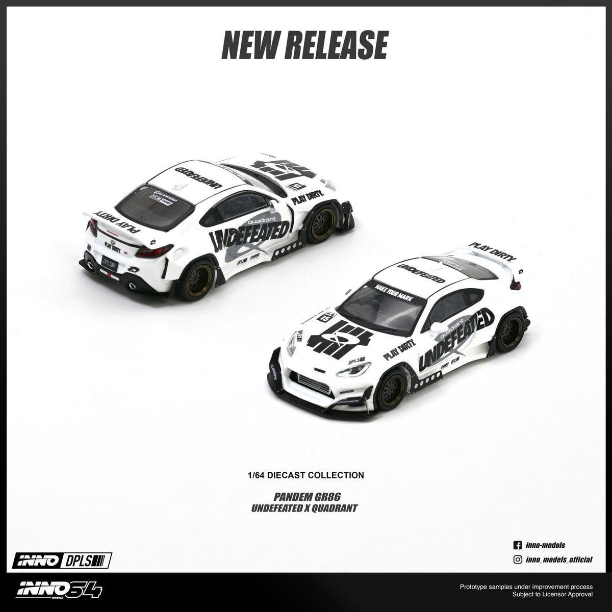 INNO64 - Pre-Order - Toyota GR86 "PANDEM ROCKET BUNNY" UNDEFEATED X QUADRANT - IN64-GR86-UNDXQD - Tokyo Auto Salon Hong Kong 2026T