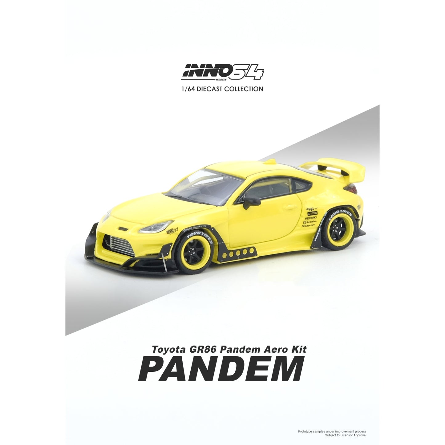 INNO64 - Pre-Order - TOYOTA GR86 "PANDEM" Yellow - IN64-GR86P-YELLOW