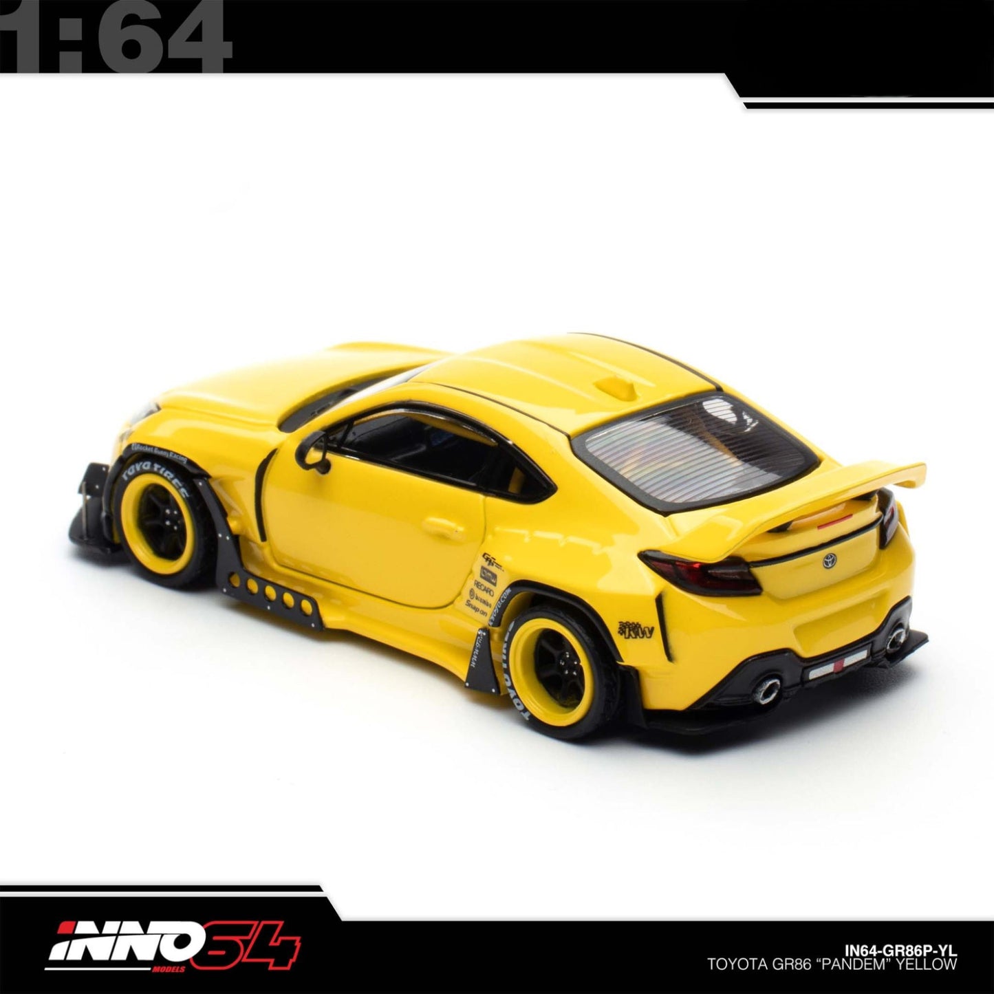 INNO64 - Pre-Order - TOYOTA GR86 "PANDEM" Yellow - IN64-GR86P-YELLOW