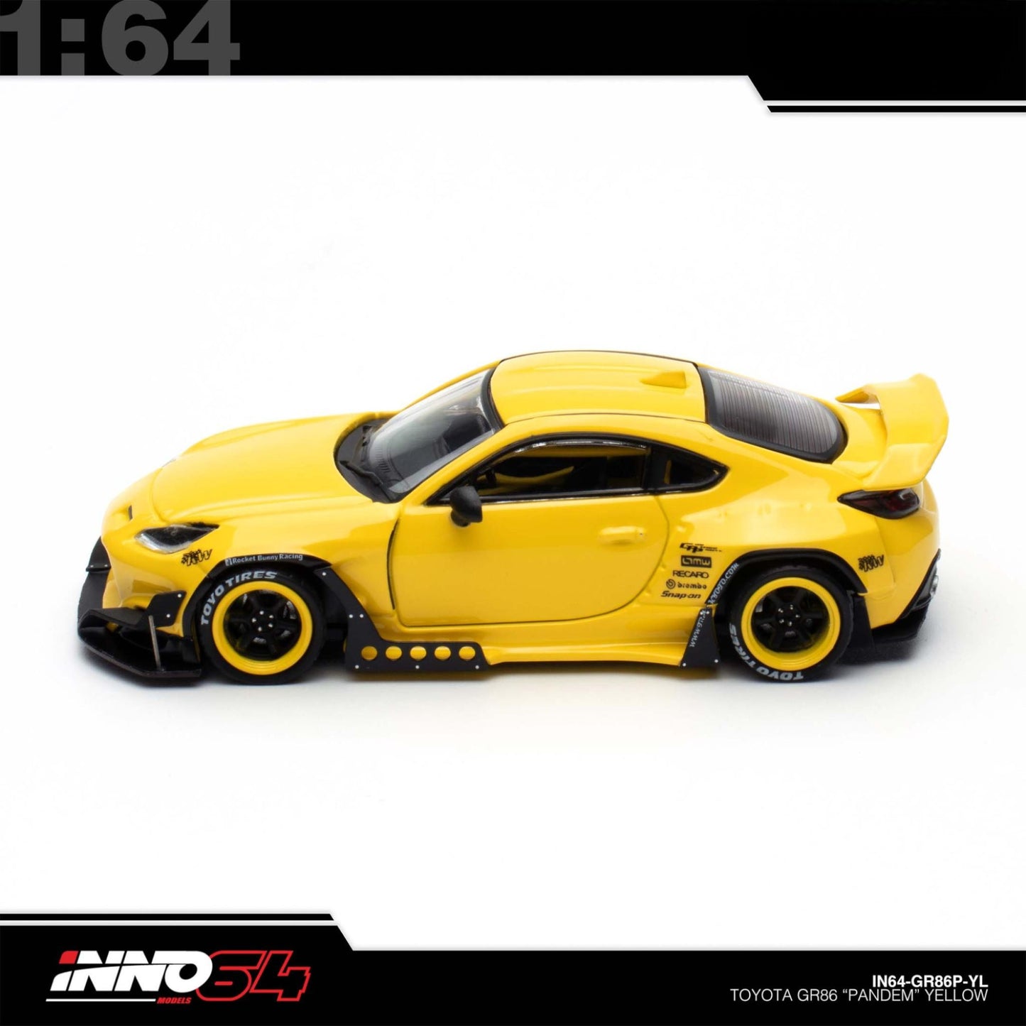 INNO64 - Pre-Order - TOYOTA GR86 "PANDEM" Yellow - IN64-GR86P-YELLOW