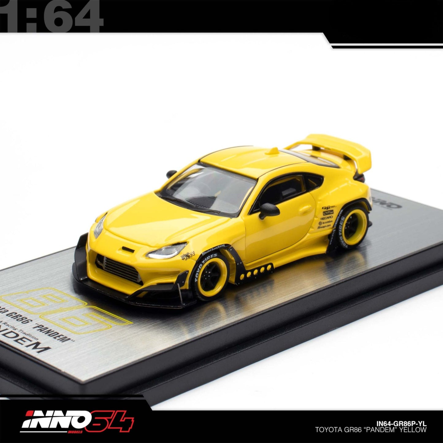 INNO64 - Pre-Order - TOYOTA GR86 "PANDEM" Yellow - IN64-GR86P-YELLOW