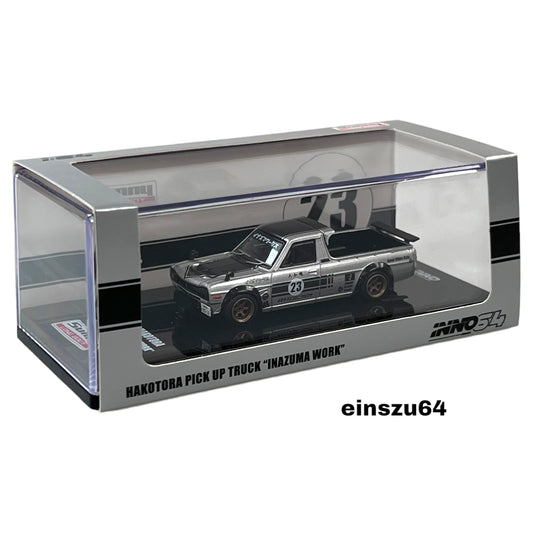 INNO64 - Nissan Sunny Hakotora Pick Up Truck *Inazuma Work*, grey- 1:64 - IN64-HKT-23R
