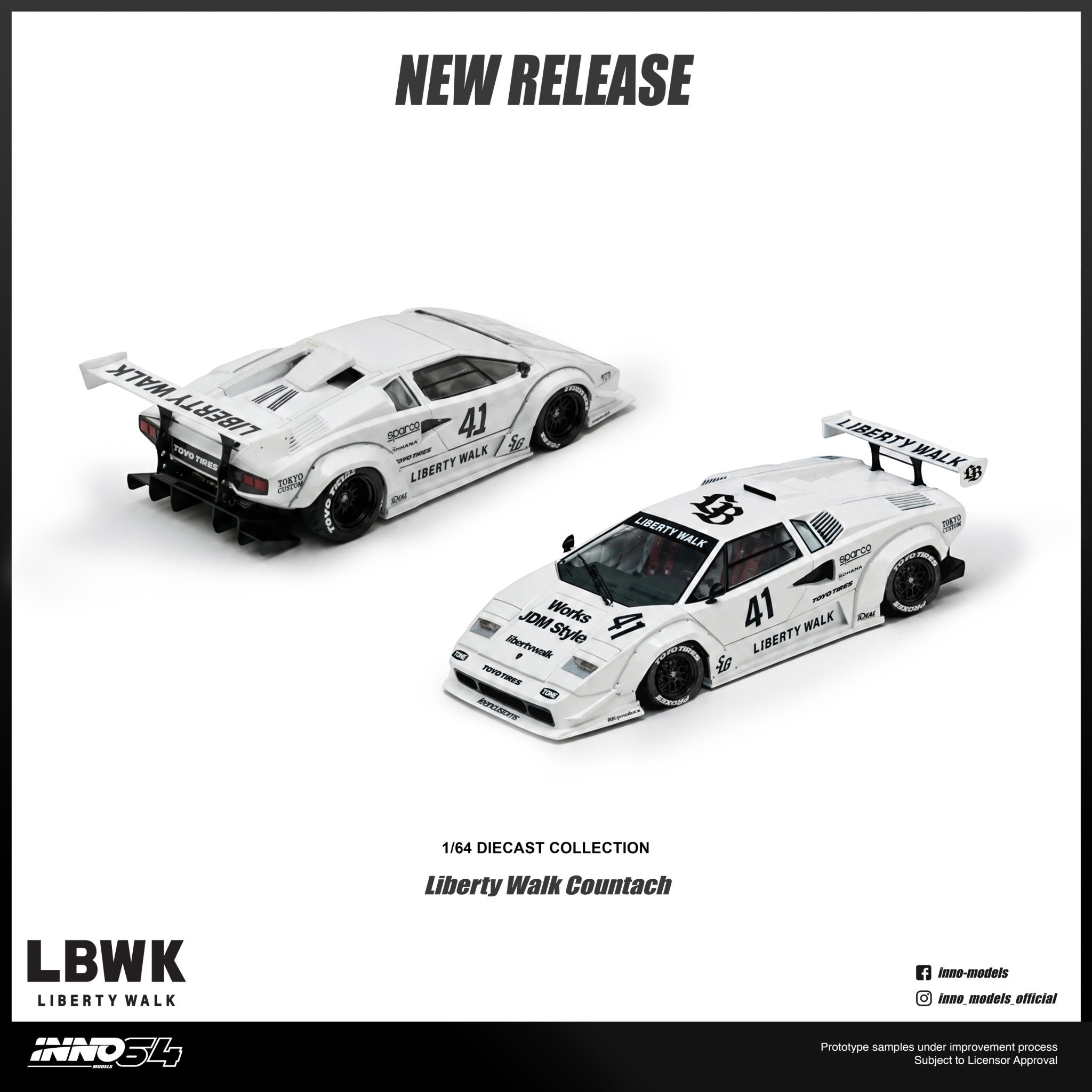 INNO64 - Pre-Order - Lamborghini Countach Liberty Walk - IN64-LBCOUNTACH-01