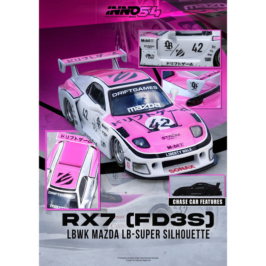 INNO64 - Pre-Order - MAZDA RX7 (FD3S) LB-SUPER SILHOUETTE "DRIFT GAMES 2025" - IN64-LBWK-RX7-08