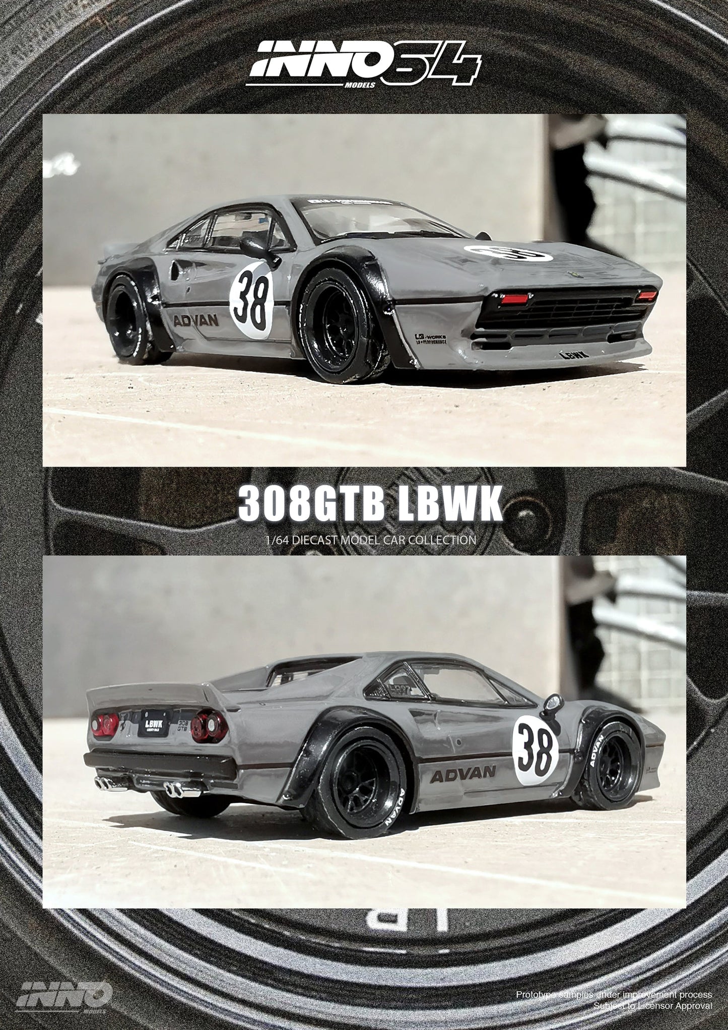 Modelo De Coche Fundido A Escala 1:64 Compatible Con Inno64 Liberty Walk LBWK Ferrari 308 GTB - Foto 9