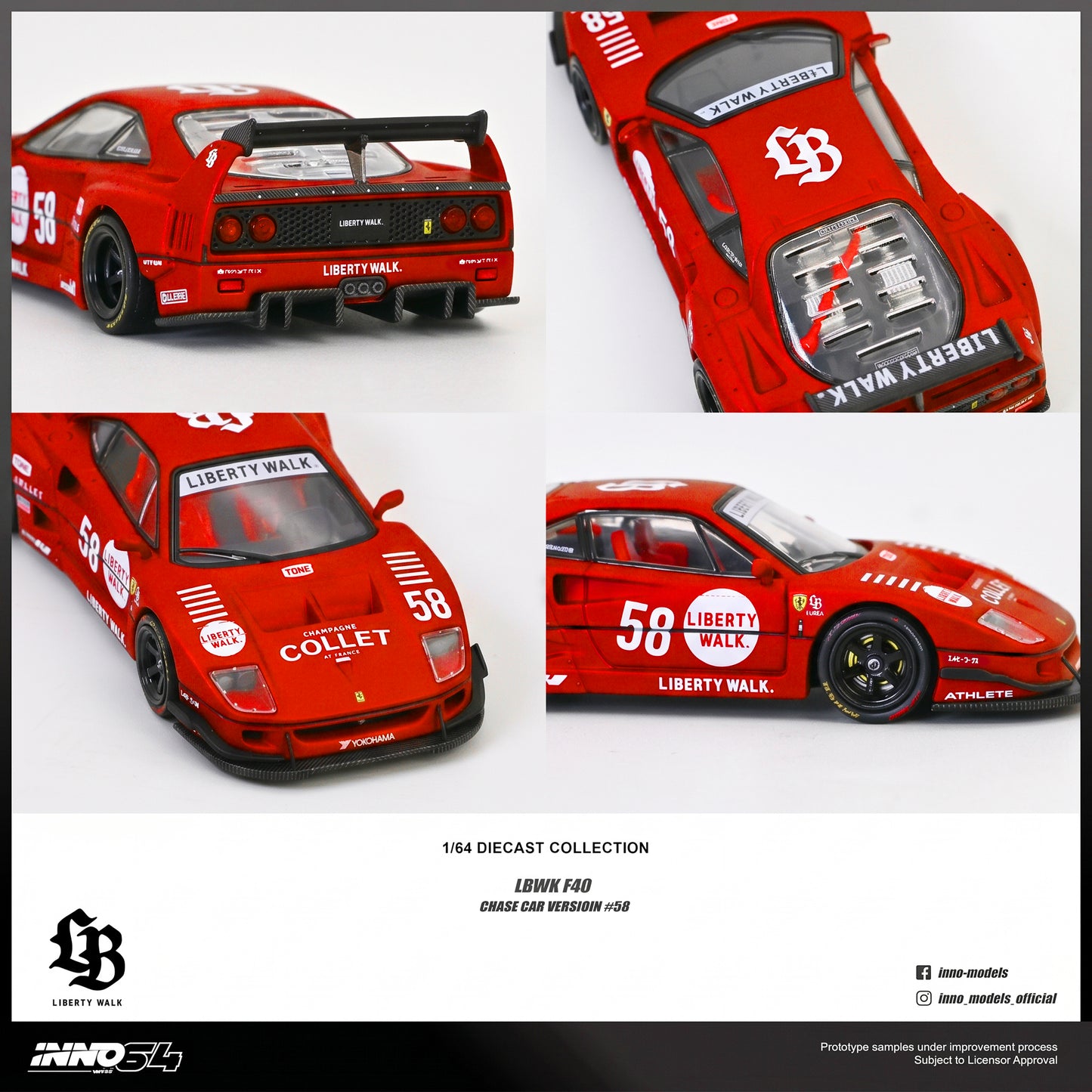 INNO64 - Pre-Order - LBWK F40 Collet #58, red Chase Car - IN64-LBWKF40-COLLET