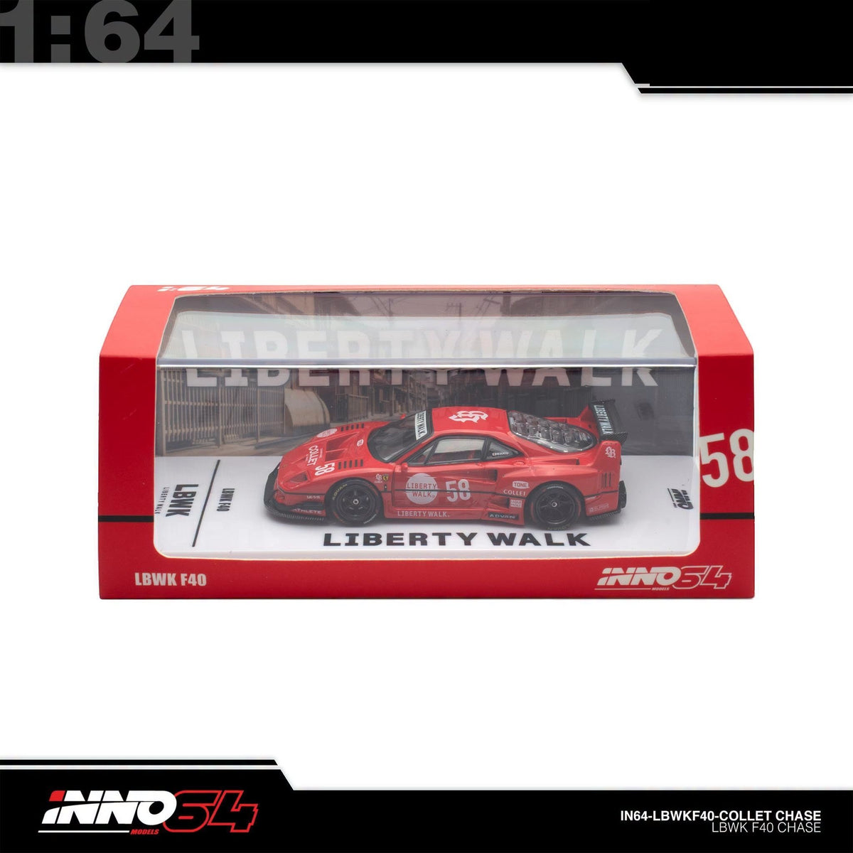 INNO64 - LBWK F40 Collet #58, red Chase Car - IN64-LBWKF40-COLLET
