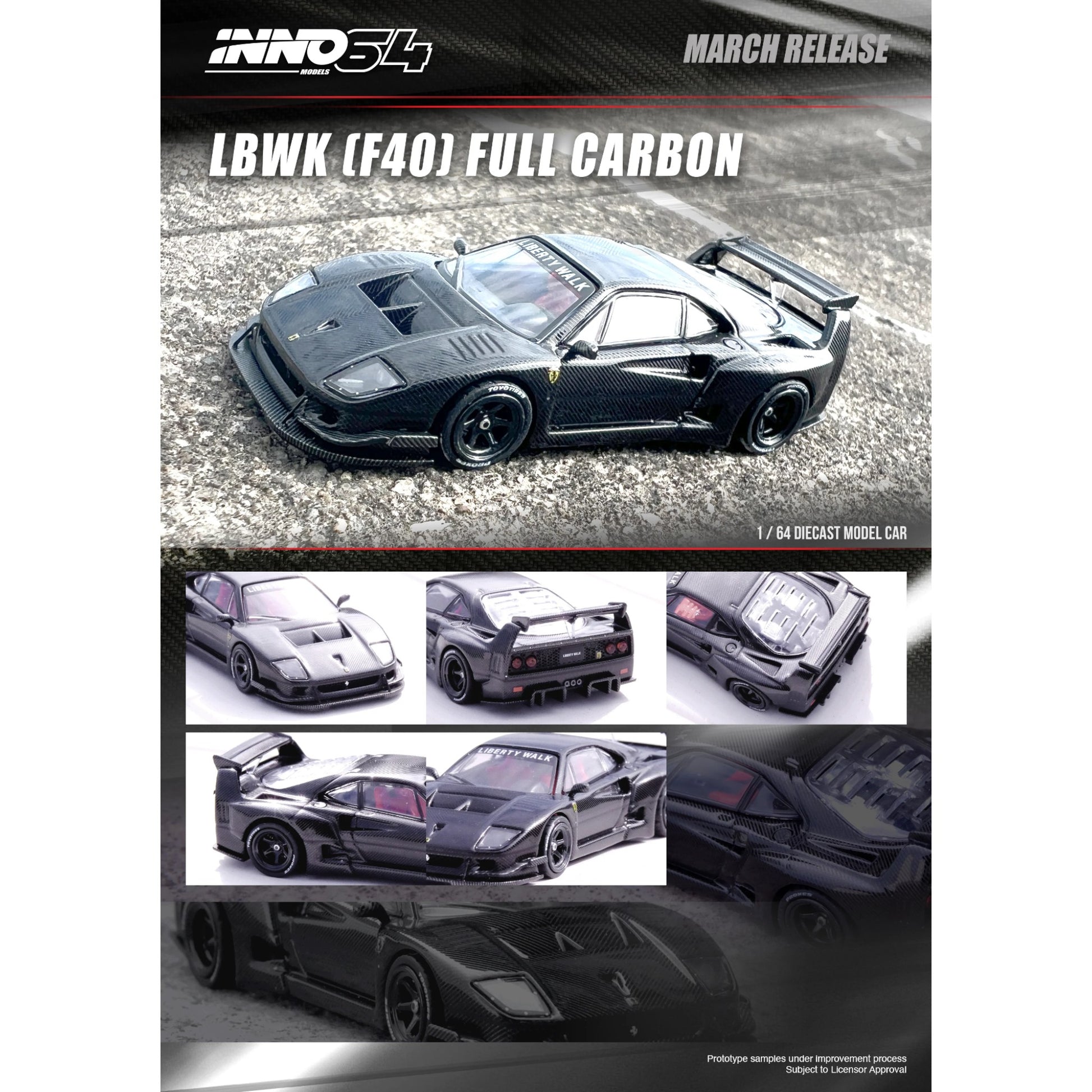 Mô hình xe Ferrari F40 Liberty Walk LBWK tỉ lệ 1:64 TPC - Inno64 Mô hình xe Ferrari F40 Liberty Walk LBWK tỉ lệ 1:64 TPC - Inno64