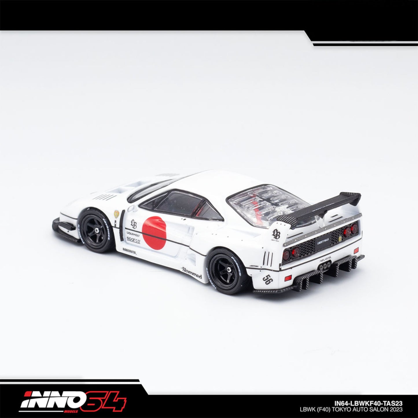 INNO64 - Liberty Walk Ferrari F40 Tokyo Salon 2023, white  - IN64-LBWKF40-TAS23