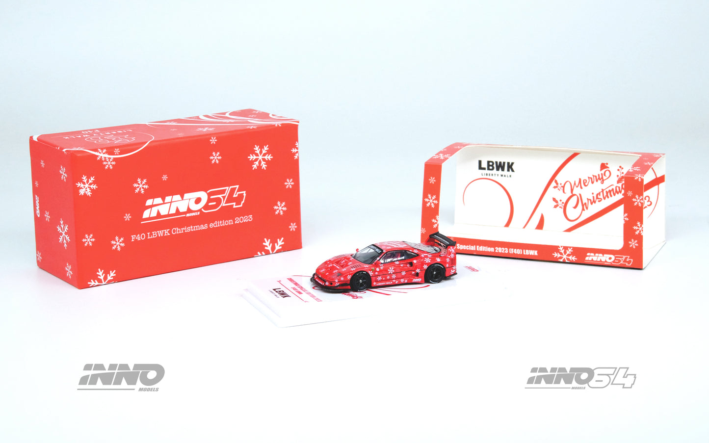 INNO64 - LBWK Ferrari F40 *XMAS 2023 Special Edition*, red velvet - 1:64 - IN64-LBWKF40-XMAS23
