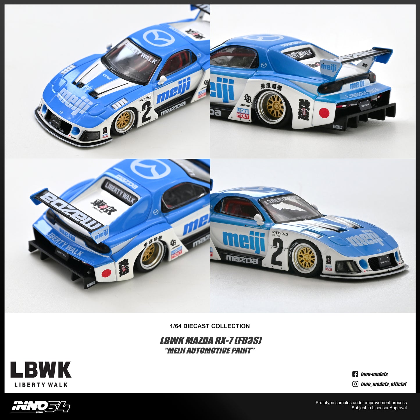 INNO64 - Pre-Order - MAZDA RX7 (FD3S) LB-SUPER SILHOUETTE "MEIJI" - IN64-LBWKRX7-10