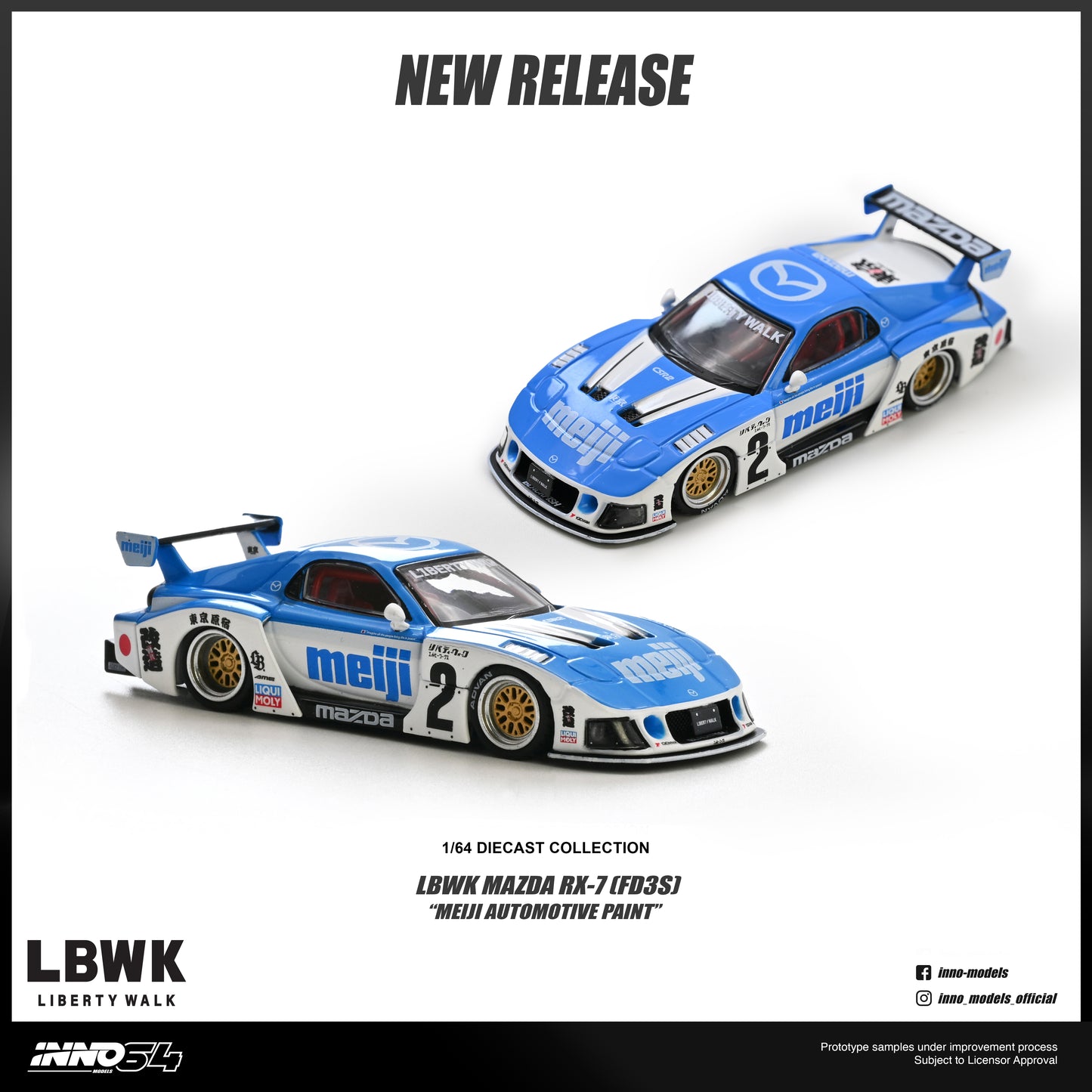 INNO64 - Pre-Order - MAZDA RX7 (FD3S) LB-SUPER SILHOUETTE "MEIJI" - IN64-LBWKRX7-10
