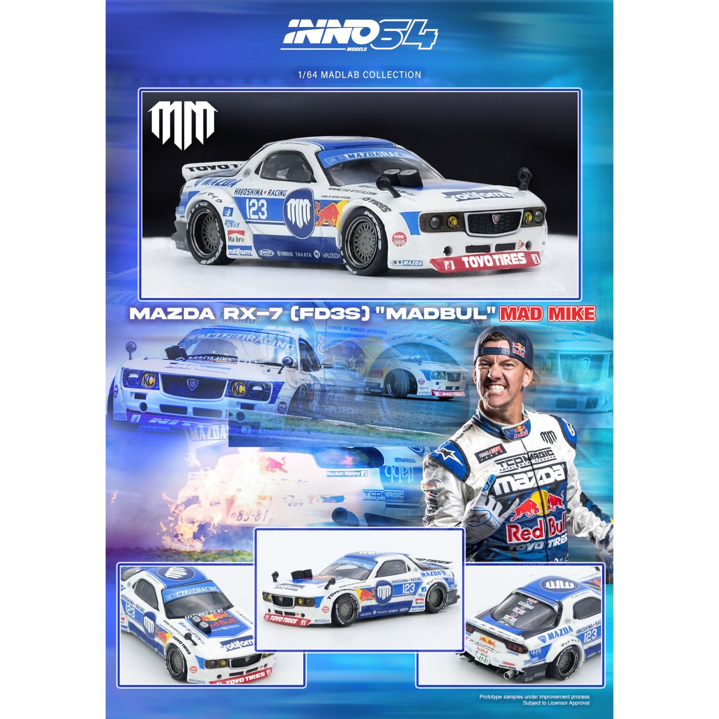 INNO64 - Pre-Order - MADBUL: MAZDA RX7 (FD3S) "PANDEM ROCKET BUNNY" - IN64-MADLAB01