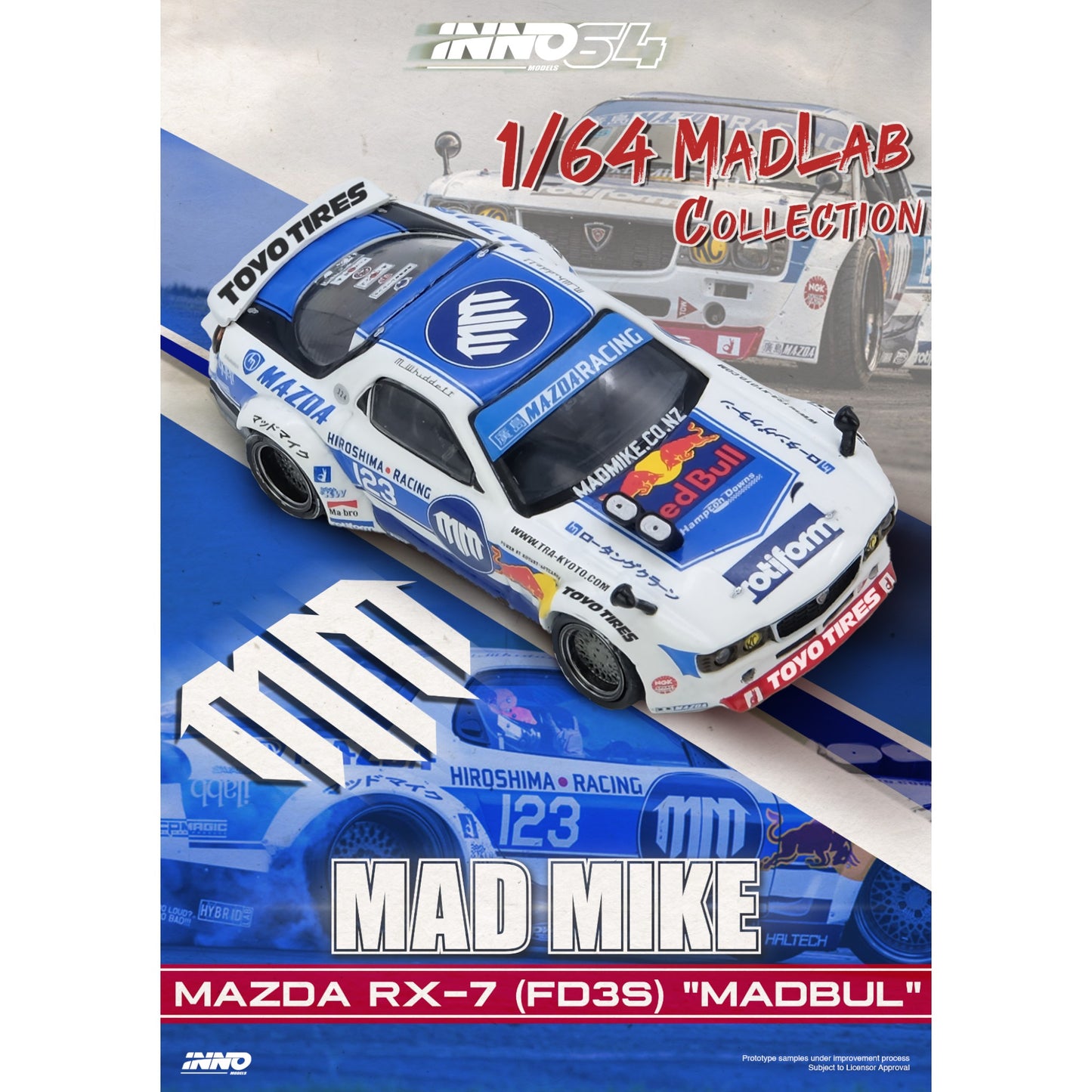 INNO64 - Pre-Order - MADBUL: MAZDA RX7 (FD3S) "PANDEM ROCKET BUNNY" - IN64-MADLAB01