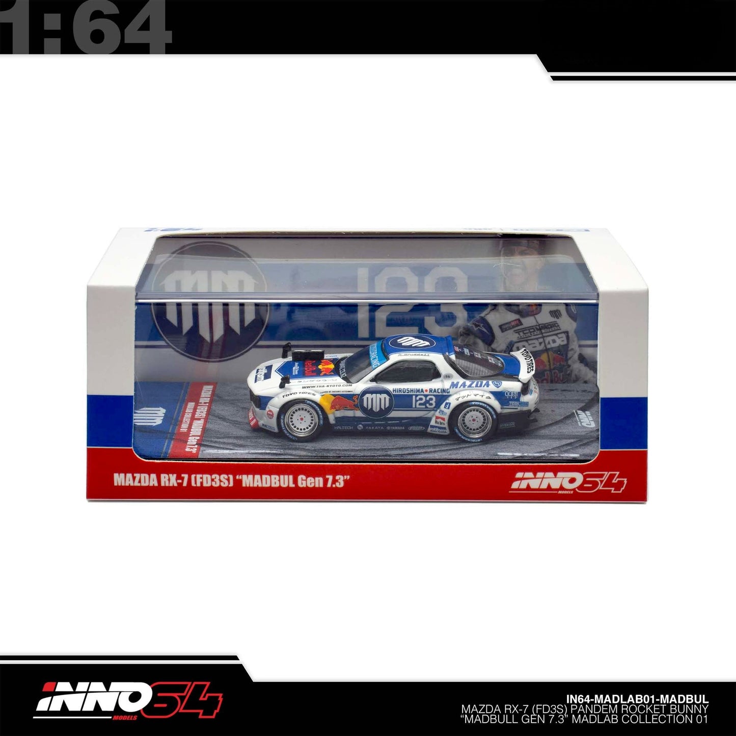 INNO64 - Pre-Order - MADBUL: MAZDA RX7 (FD3S) "PANDEM ROCKET BUNNY" - IN64-MADLAB01