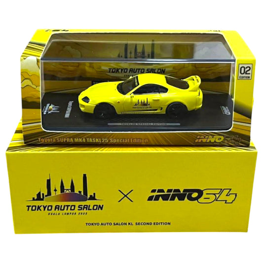 INNO64 - Pre-Order - Toyota Supra MK4, Matte Frost Yellow - TASKL25 Event Edition
