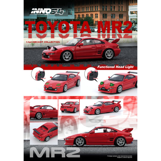 INNO64 - Pre-Order - TOYOTA MR2 (SW20) Red - IN64-MR2SW20-RED
