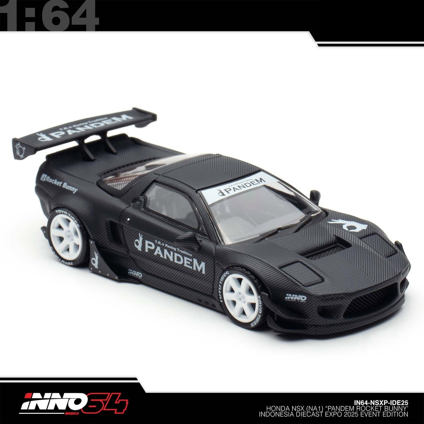 INNO64 - Pre-Order - Honda NSX (NA1)  "Pandem Rocket Bunny" Black - 2025 Indonesia Diecast Expo (IDE-XII)