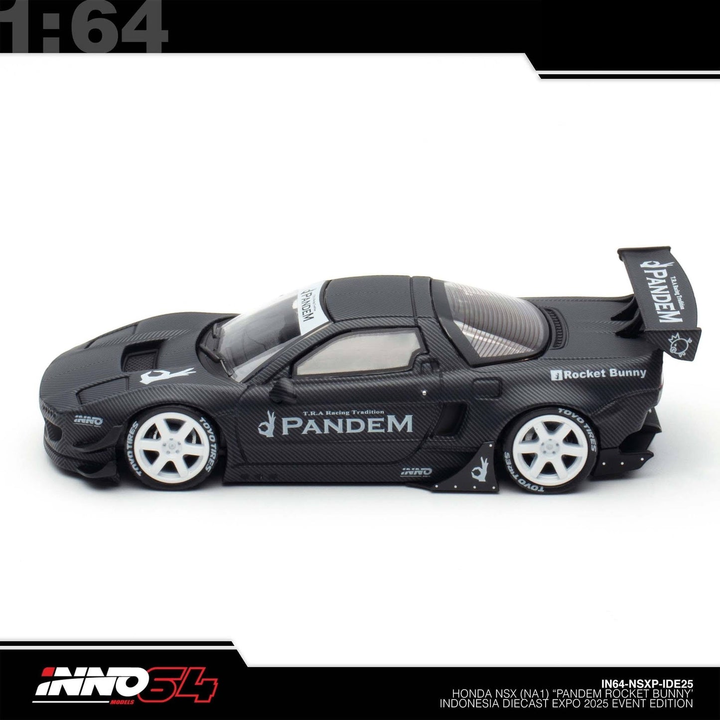 INNO64 - Pre-Order - Honda NSX (NA1)  "Pandem Rocket Bunny" Black - 2025 Indonesia Diecast Expo (IDE-XII)