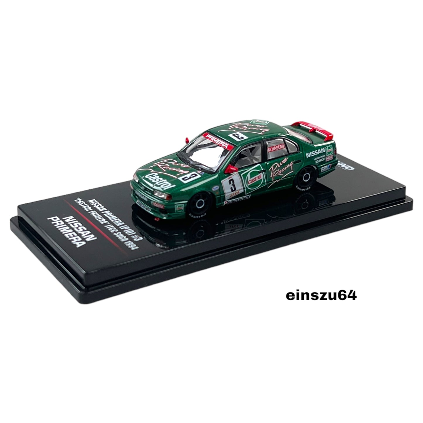 INNO64 - 1994 Nissan Primera (P10) #3 Castrol Primera JTCC Sugo, green - 1:64 - IN64-P10-CA3