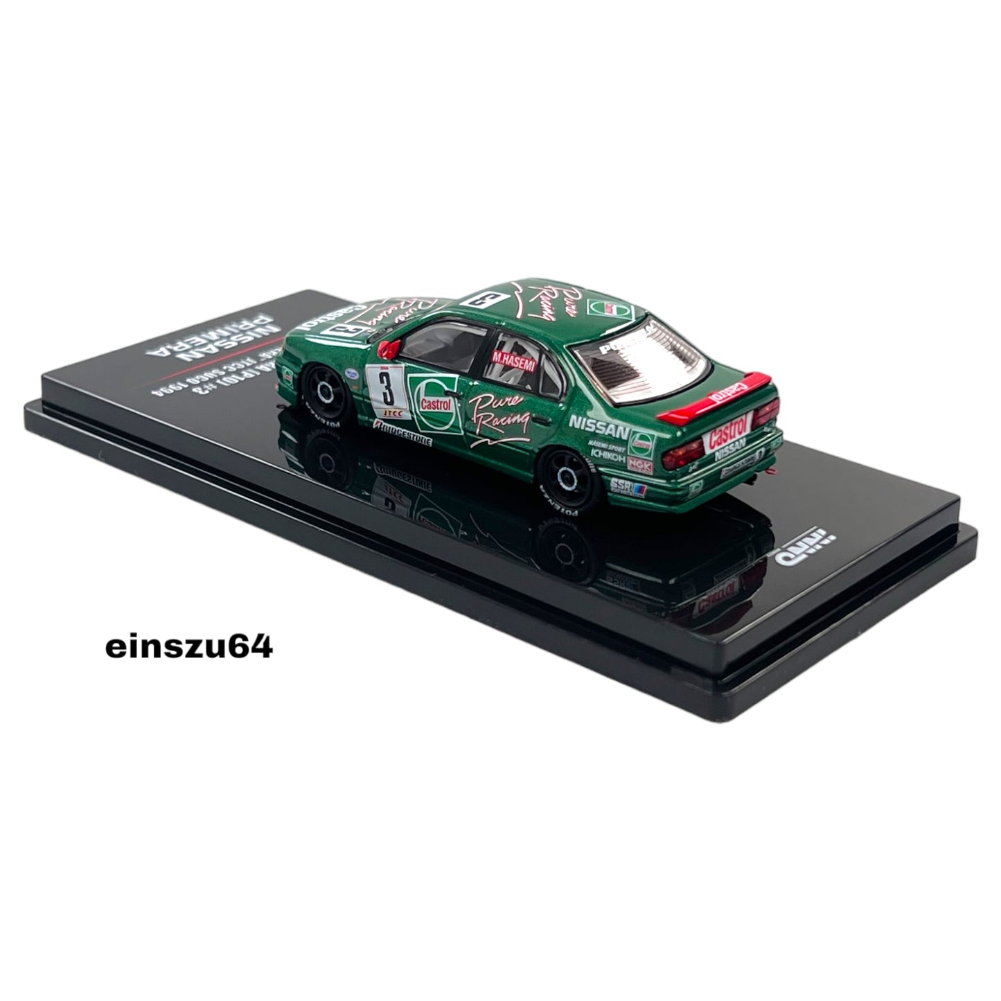 INNO64 - 1994 Nissan Primera (P10) #3 Castrol Primera JTCC Sugo, green - 1:64 - IN64-P10-CA3