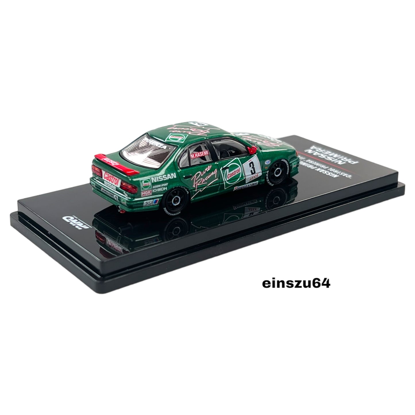 INNO64 - 1994 Nissan Primera (P10) #3 Castrol Primera JTCC Sugo, green - 1:64 - IN64-P10-CA3