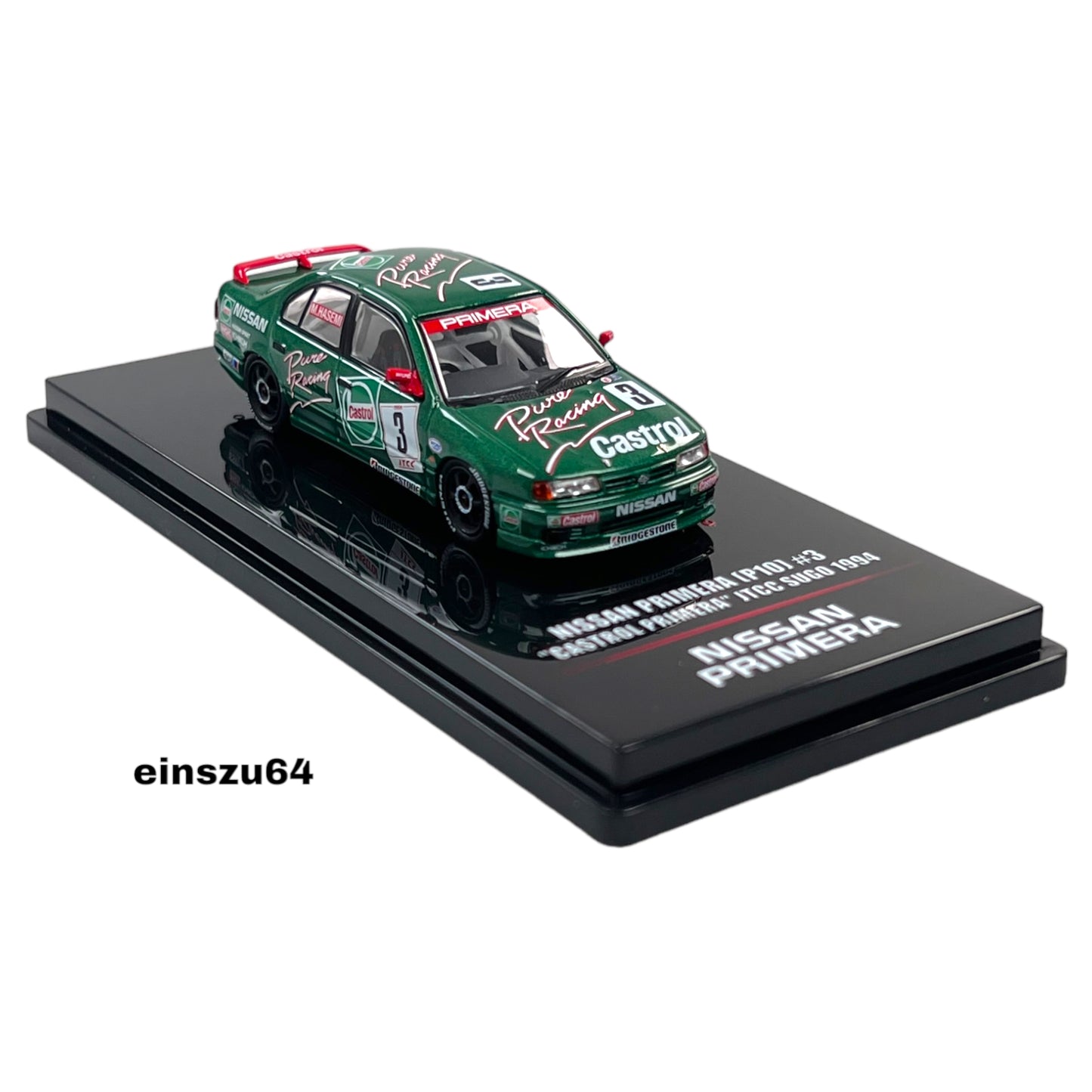 INNO64 - 1994 Nissan Primera (P10) #3 Castrol Primera JTCC Sugo, green - 1:64 - IN64-P10-CA3