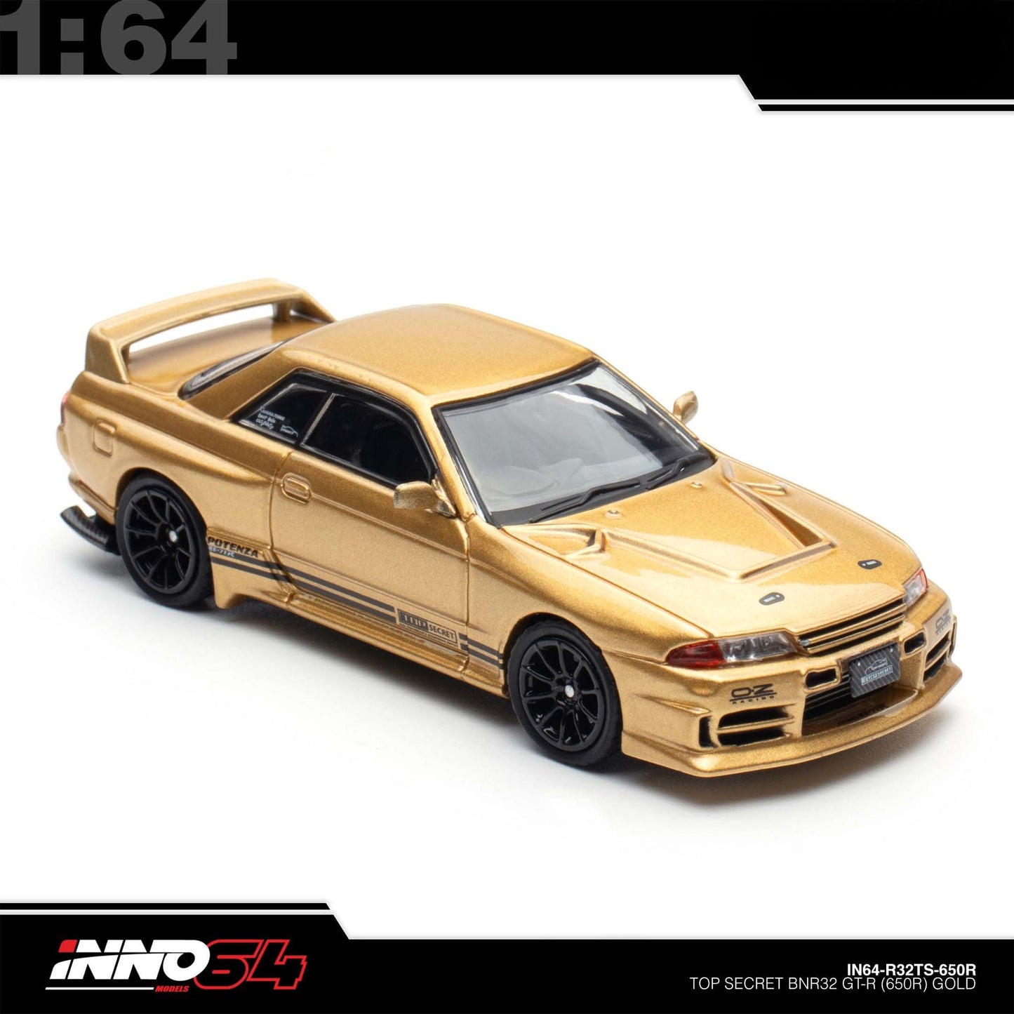 INNO64 - Pre-Order - TOP SECRET Skyline BNR32 GT-R (650R) Gold - IN64-R32TS-650R