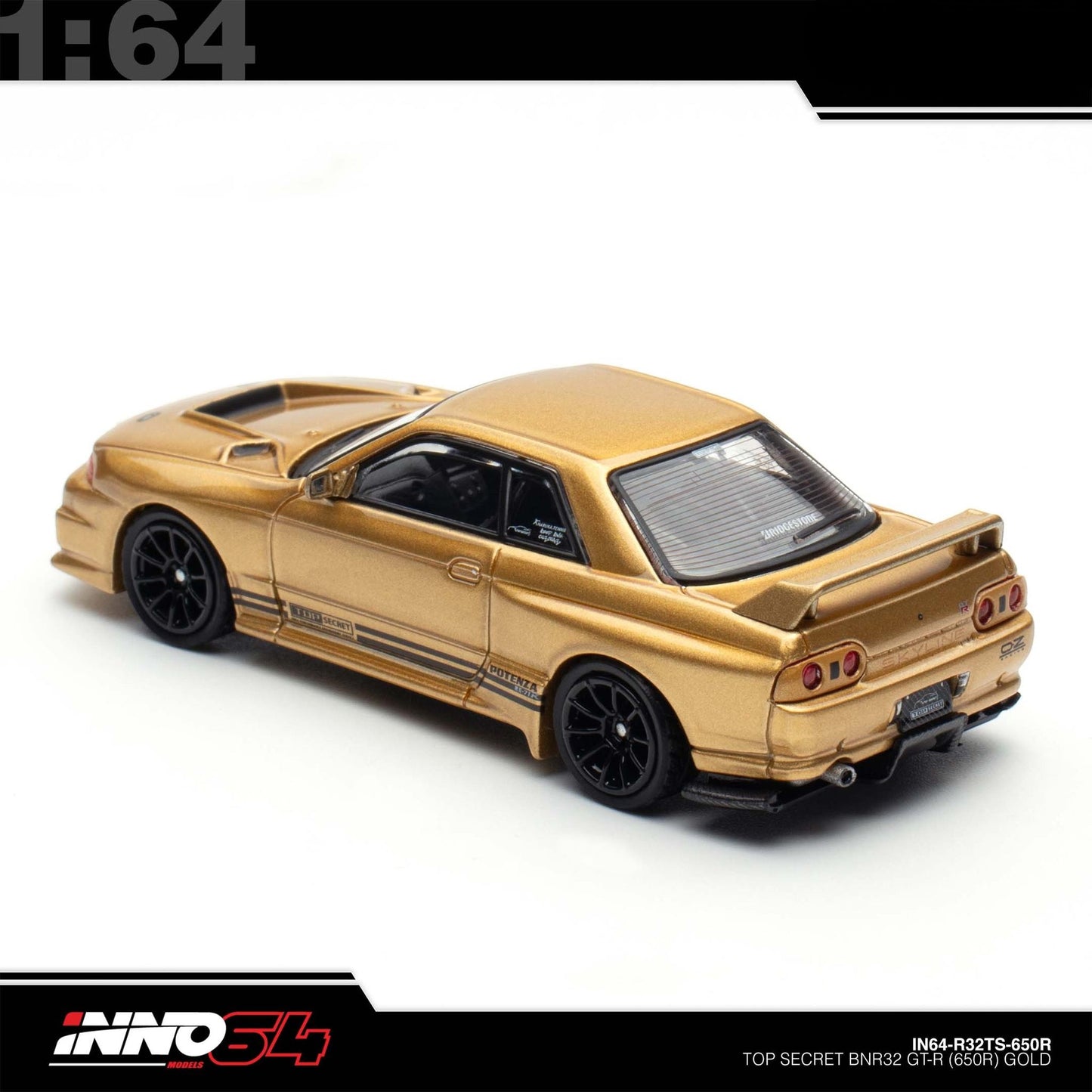 INNO64 - Pre-Order - TOP SECRET Skyline BNR32 GT-R (650R) Gold - IN64-R32TS-650R