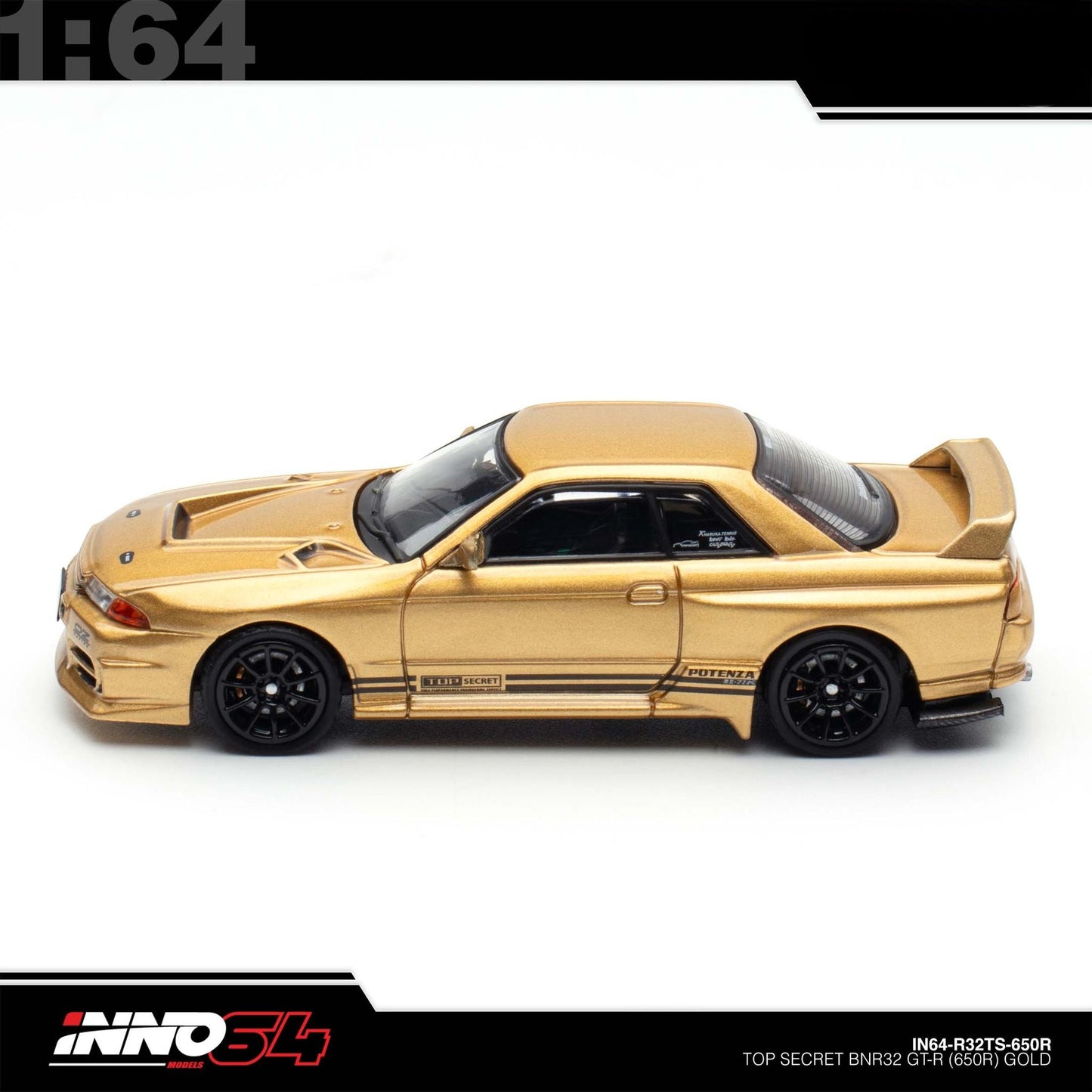 INNO64 - Pre-Order - TOP SECRET Skyline BNR32 GT-R (650R) Gold - IN64-R32TS-650R
