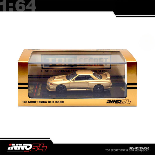 INNO64 - Pre-Order - TOP SECRET Skyline BNR32 GT-R (650R) Gold - IN64-R32TS-650R