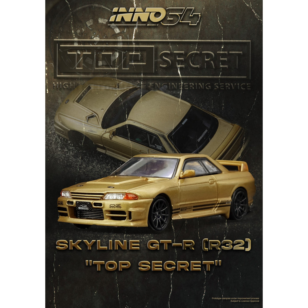INNO64 - Pre-Order - TOP SECRET Skyline BNR32 GT-R (650R) Gold - IN64-R32TS-650R
