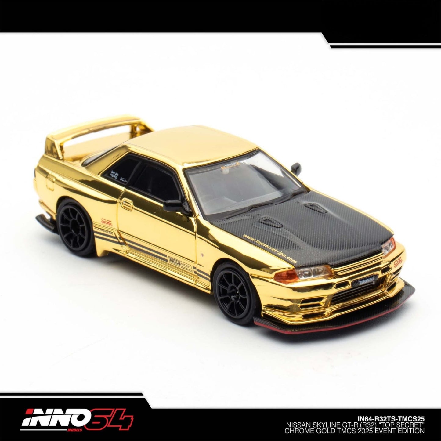 INNO64 - Nissan Skyline GT-R (R32) Top Secret, chrome gold TMCS 2025 Event Edition - IN64-R32TS-TMCS25