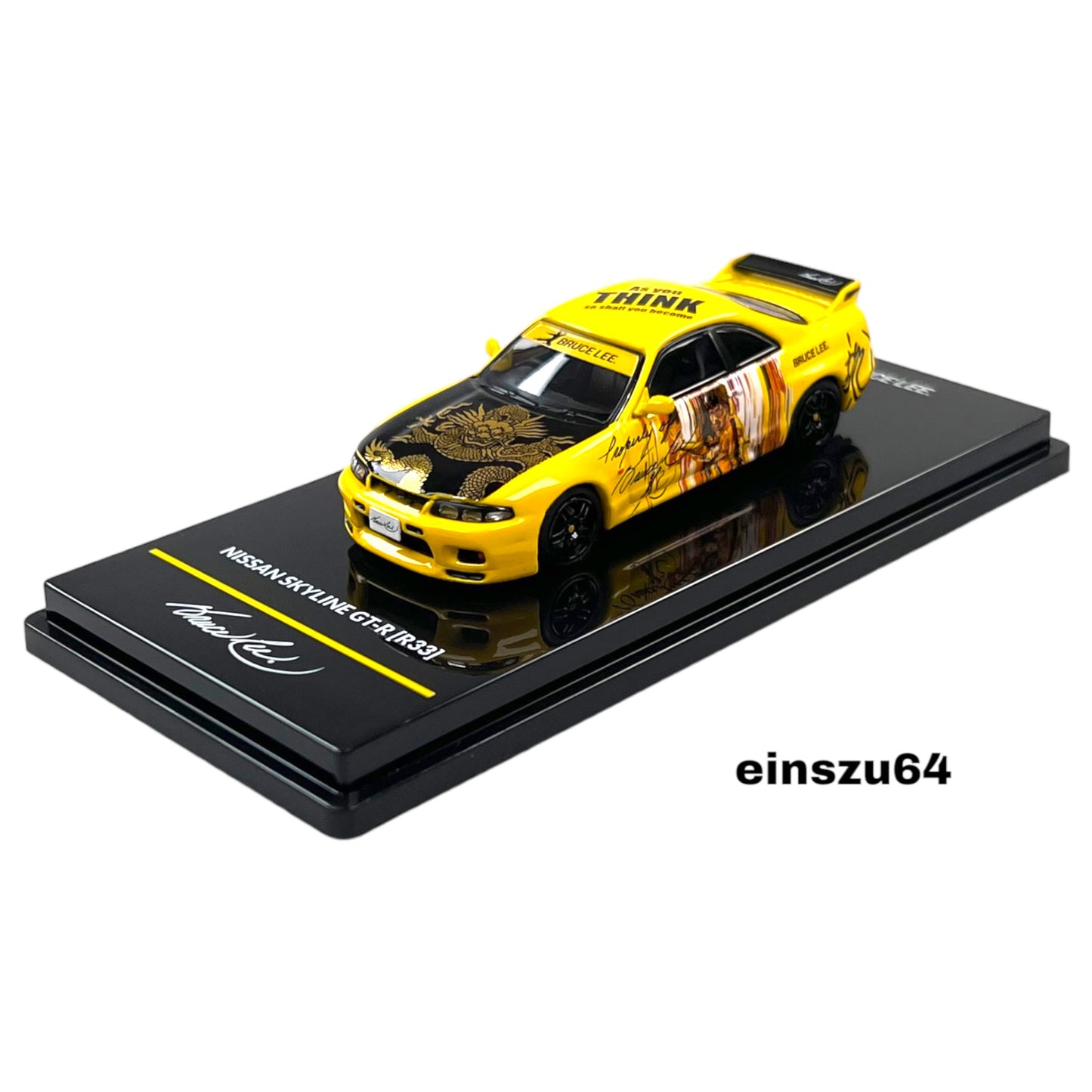 INNO64 - Nissan Skyline GTS-R R33 *Bruce Lee 50th Anniversary*, yellow/black - 1:64 - IN64-R33BRUCELEE-Y