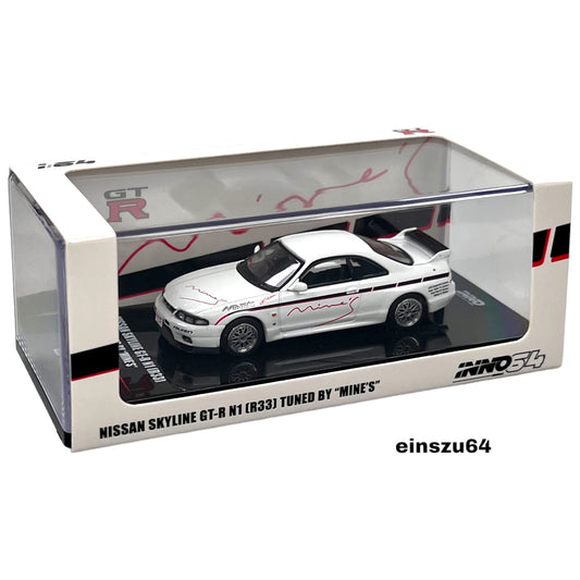INNO64 - Nissan Skyline GT-R R33 *Tuned by Mines*, white - 1:64 - IN64-R33-MINES