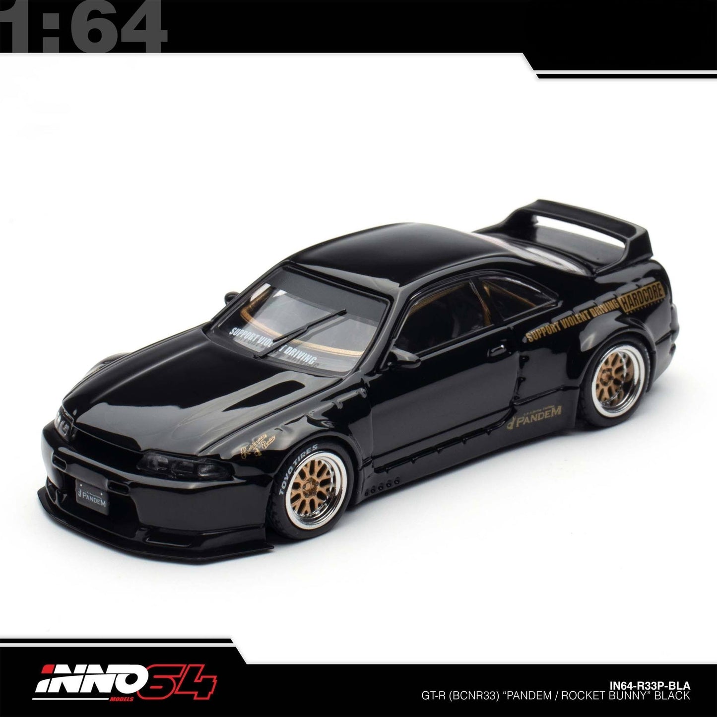 INNO64 - Pre-Order - PANDEM GT-R (BCNR33) Black - IN64-R33P-BLA