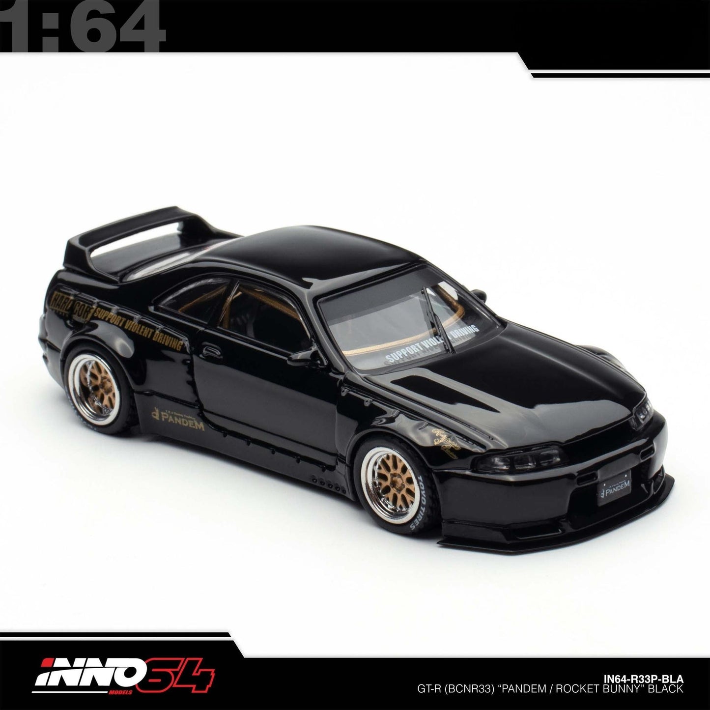 INNO64 - Pre-Order - PANDEM GT-R (BCNR33) Black - IN64-R33P-BLA