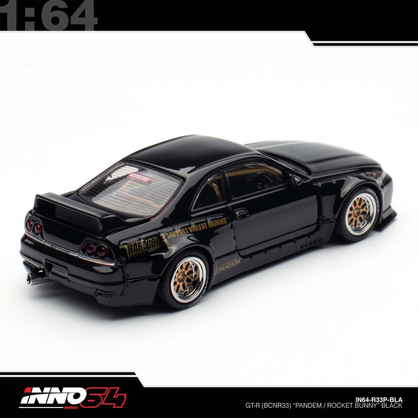 INNO64 - Pre-Order - PANDEM GT-R (BCNR33) Black - IN64-R33P-BLA