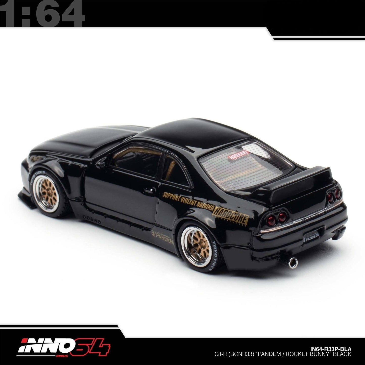 INNO64 - Pre-Order - PANDEM GT-R (BCNR33) Black - IN64-R33P-BLA