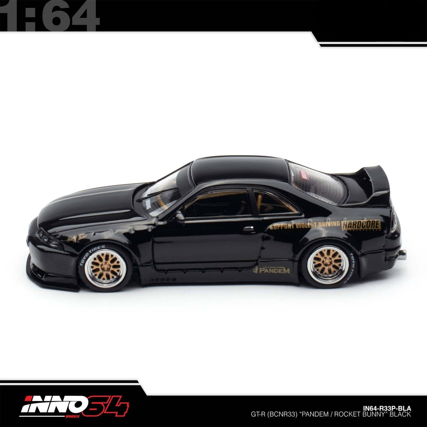 INNO64 - Pre-Order - PANDEM GT-R (BCNR33) Black - IN64-R33P-BLA