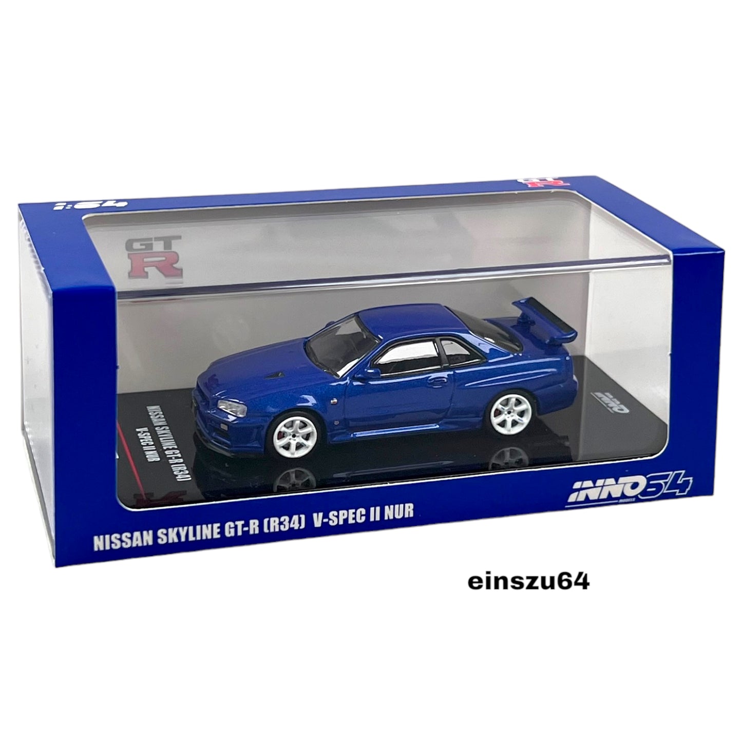INNO64 - NISSAN SKYLINE GT-R (R34) V-SPEC II NUR, blue - IN64-R34VS-BLU