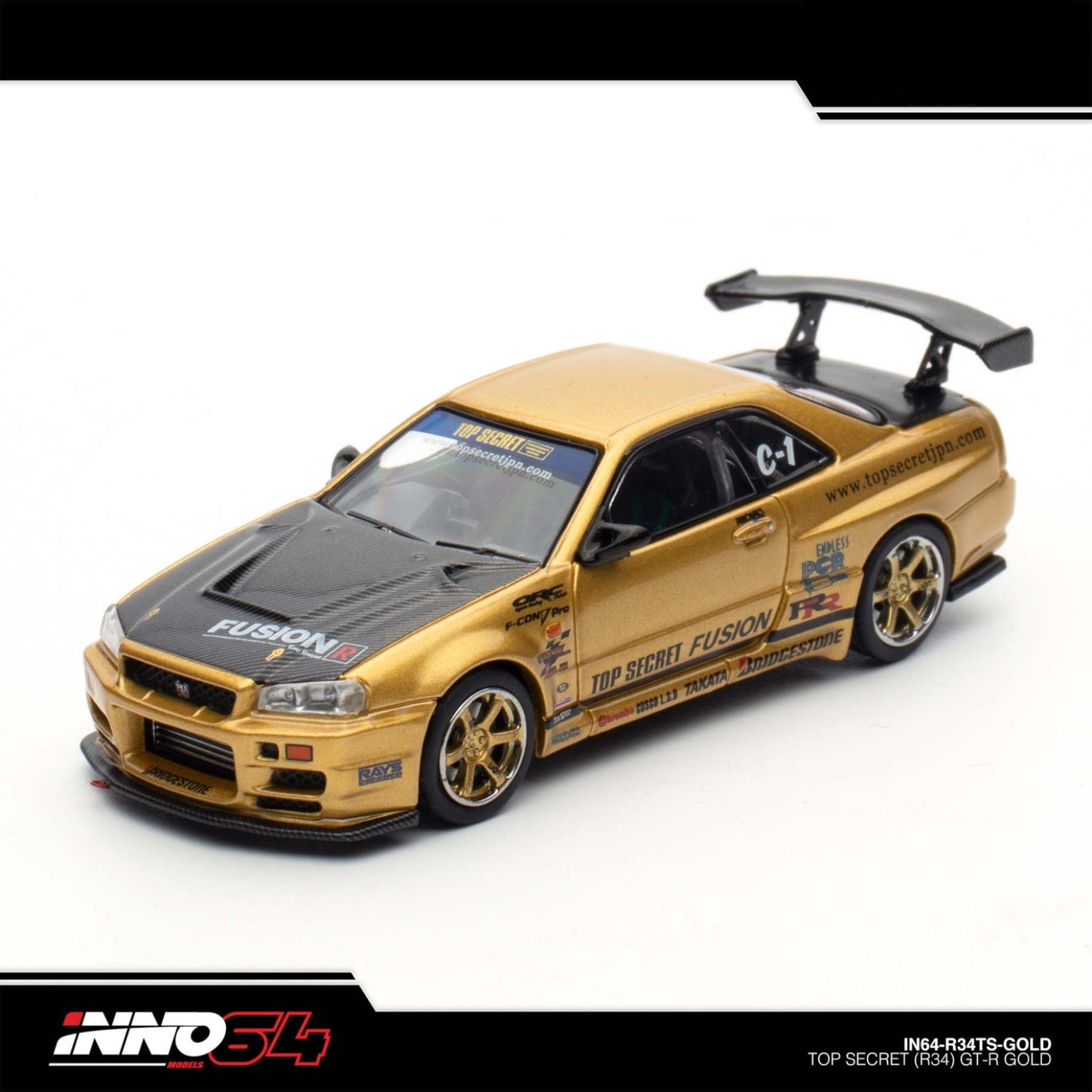 INNO64 - TOP SECRET Nissan Skyline R34 GT-R Gold - IN64-R34TS-GOLD