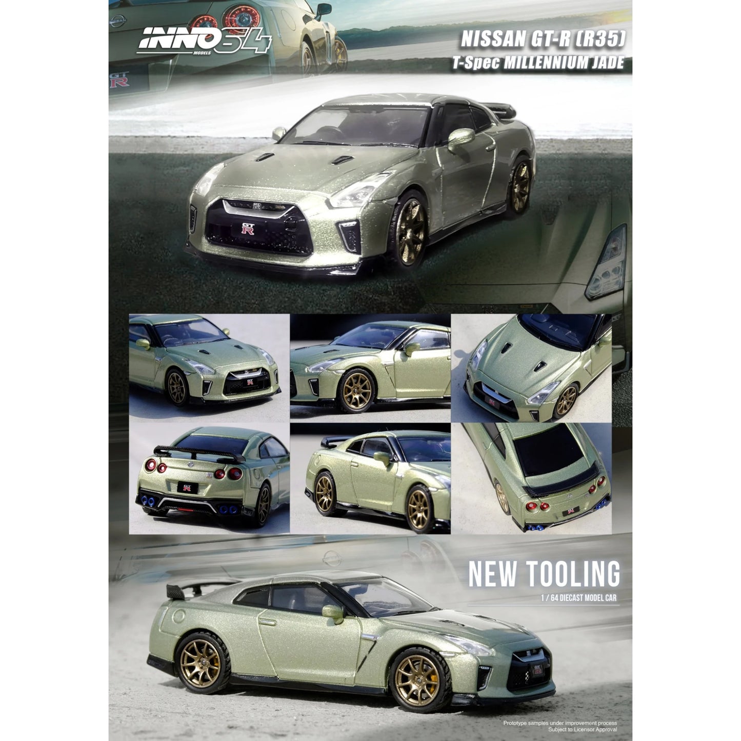 INNO64 - Nissan GT-R (R35), millenium jade - 1:64 - IN64-R35-MJADE