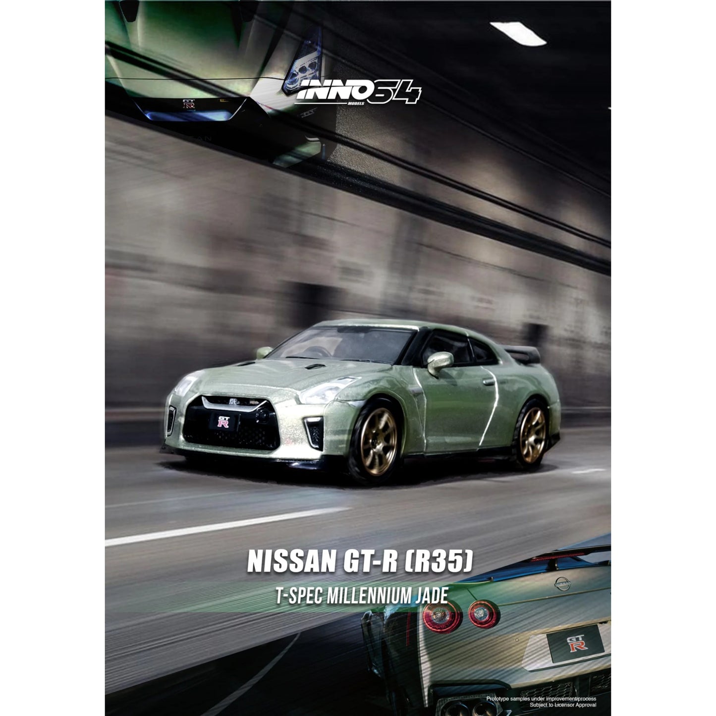 INNO64 - Nissan GT-R (R35), millenium jade - 1:64 - IN64-R35-MJADE